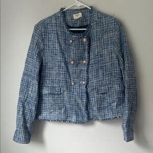 Maeve Blue Tweed Blazer